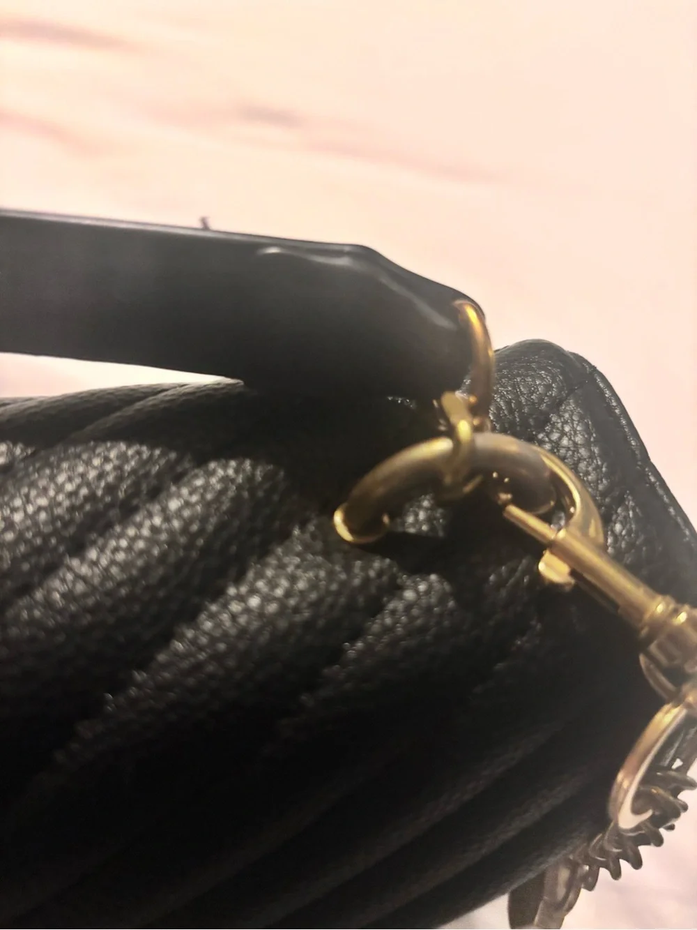 Inspired Saint Laurent Black Quilted Leather Satchel with Gold YSL Hardware